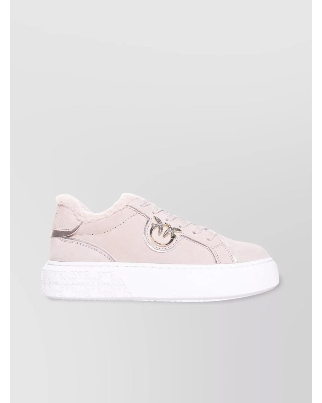 Pinko White Low Top Sneakers Metallic Detail