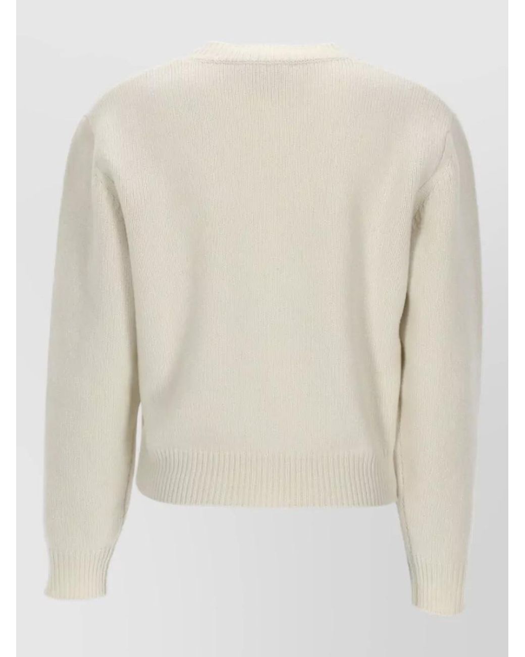 A.P.C. Natural Wool Cropped Logo-Intarsia Sweater