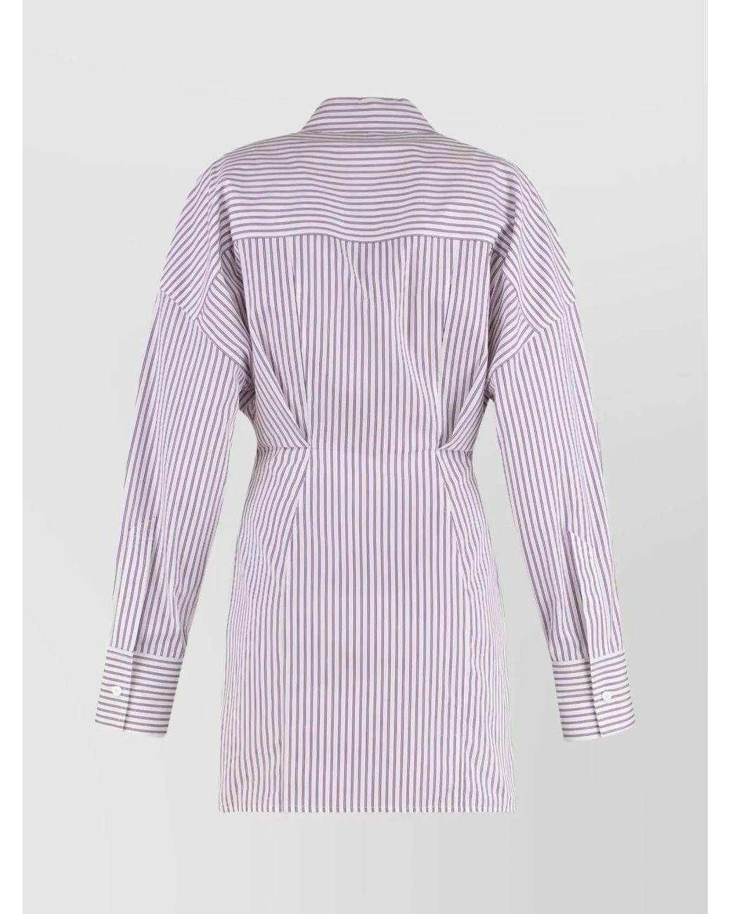The Attico Purple Striped Cotton Shirtdress