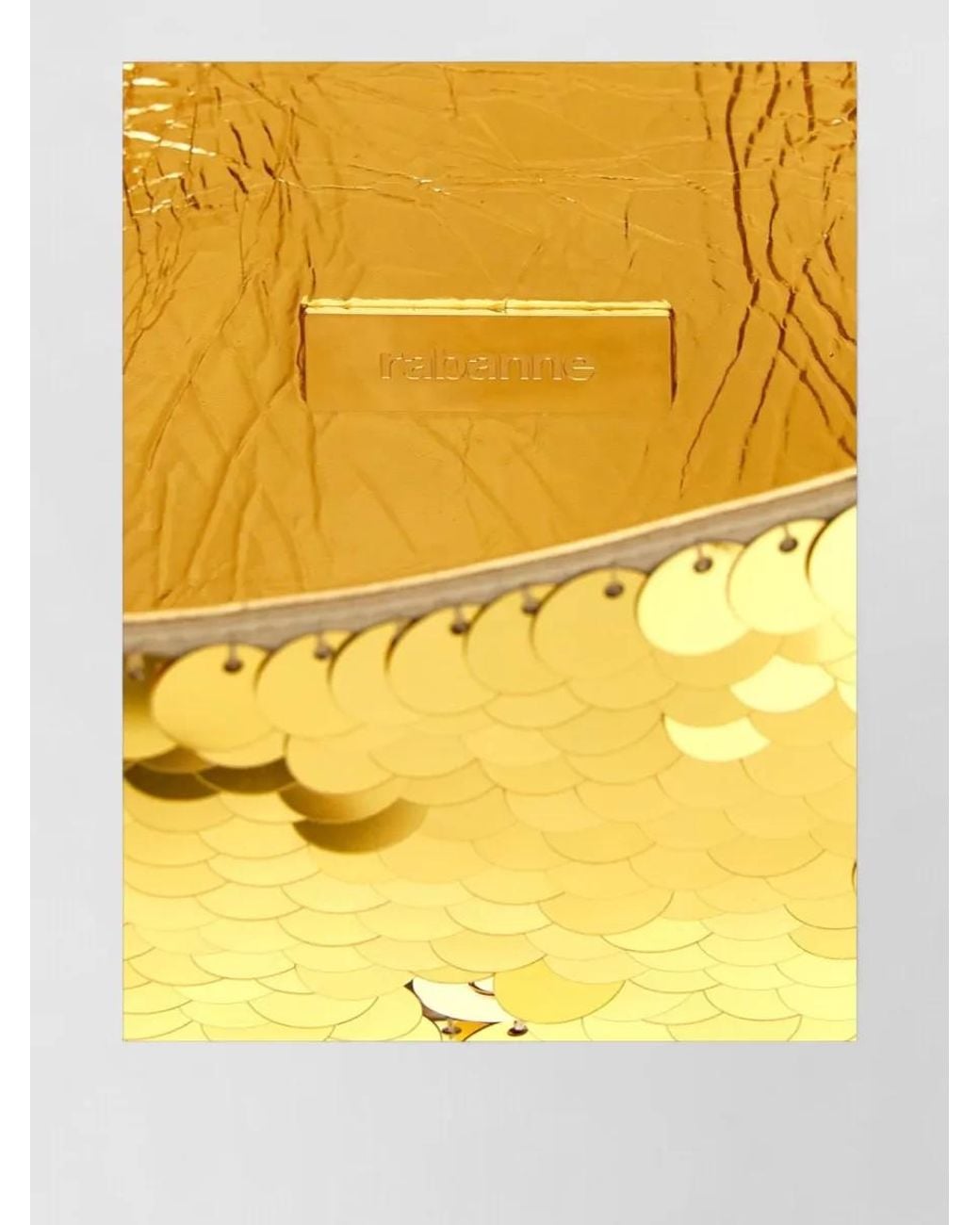 Rabanne White Sparkle Mini Sequin Clutch Bag
