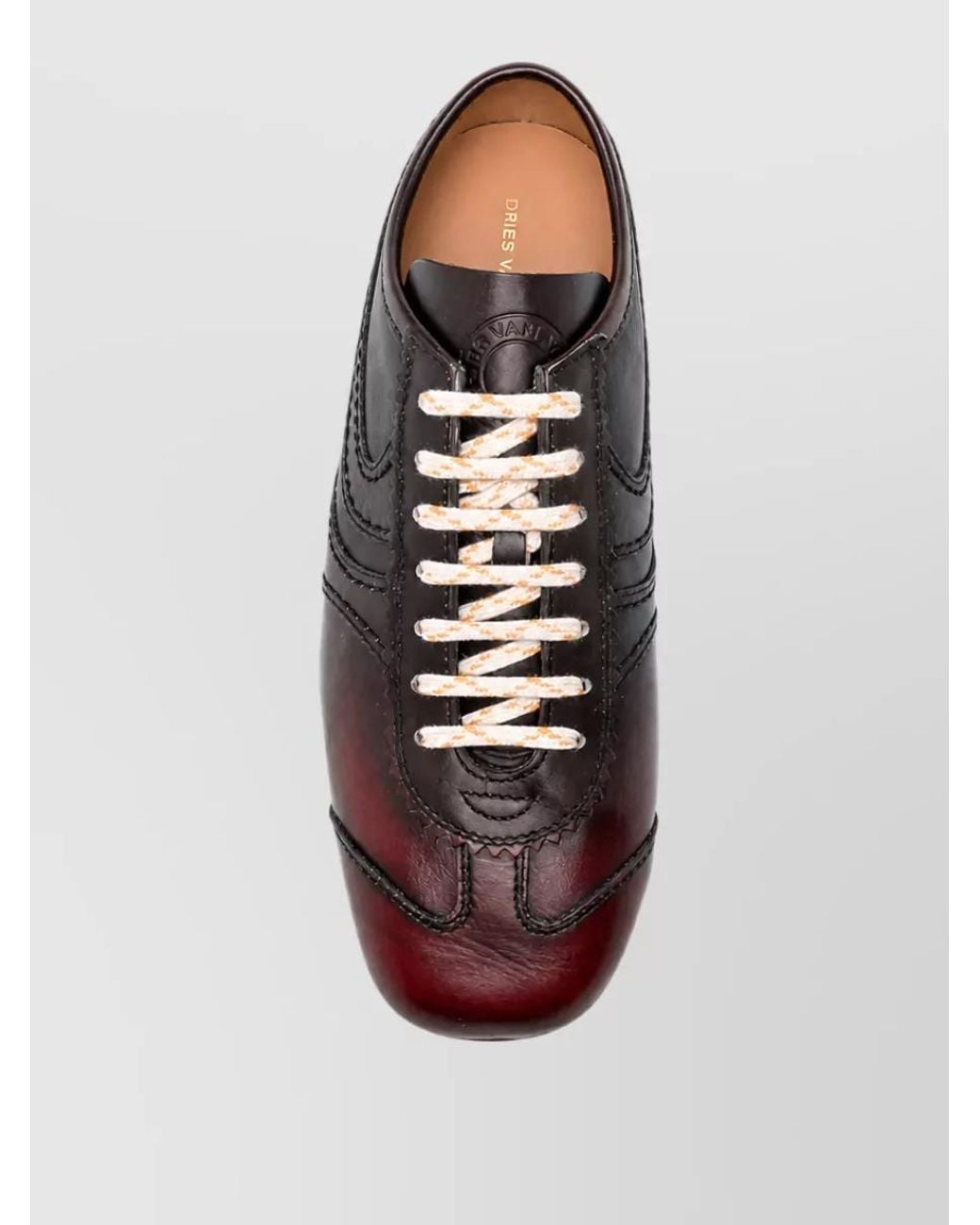 Dries Van Noten Brown Leather Low-Top Sneakers