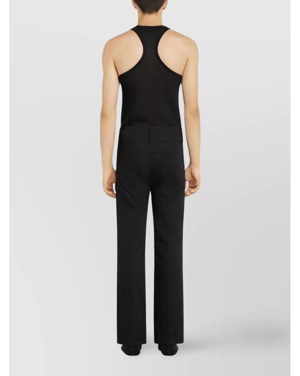 Courreges Black Sleeveless Racerback Tank Top for men