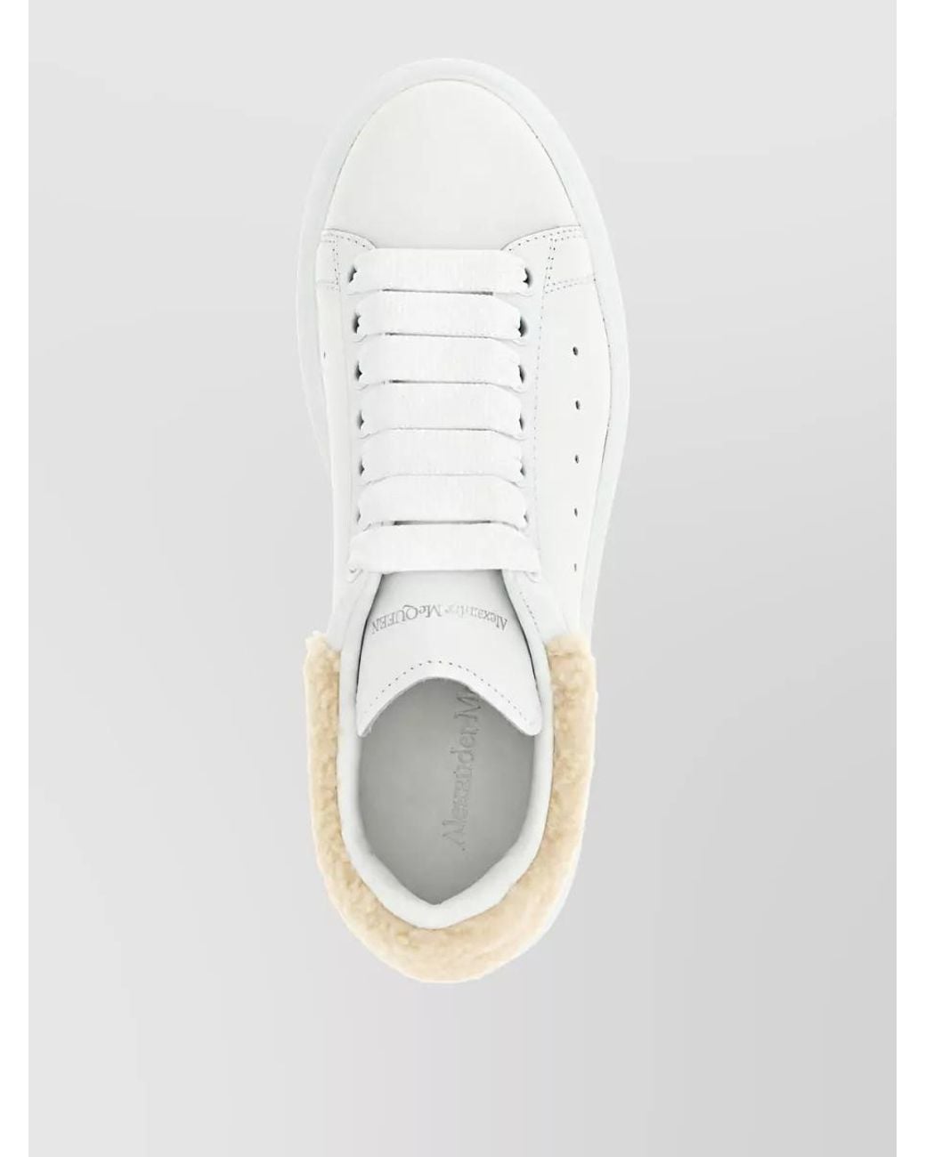 McQueen White Leather Low-Top Sneakers