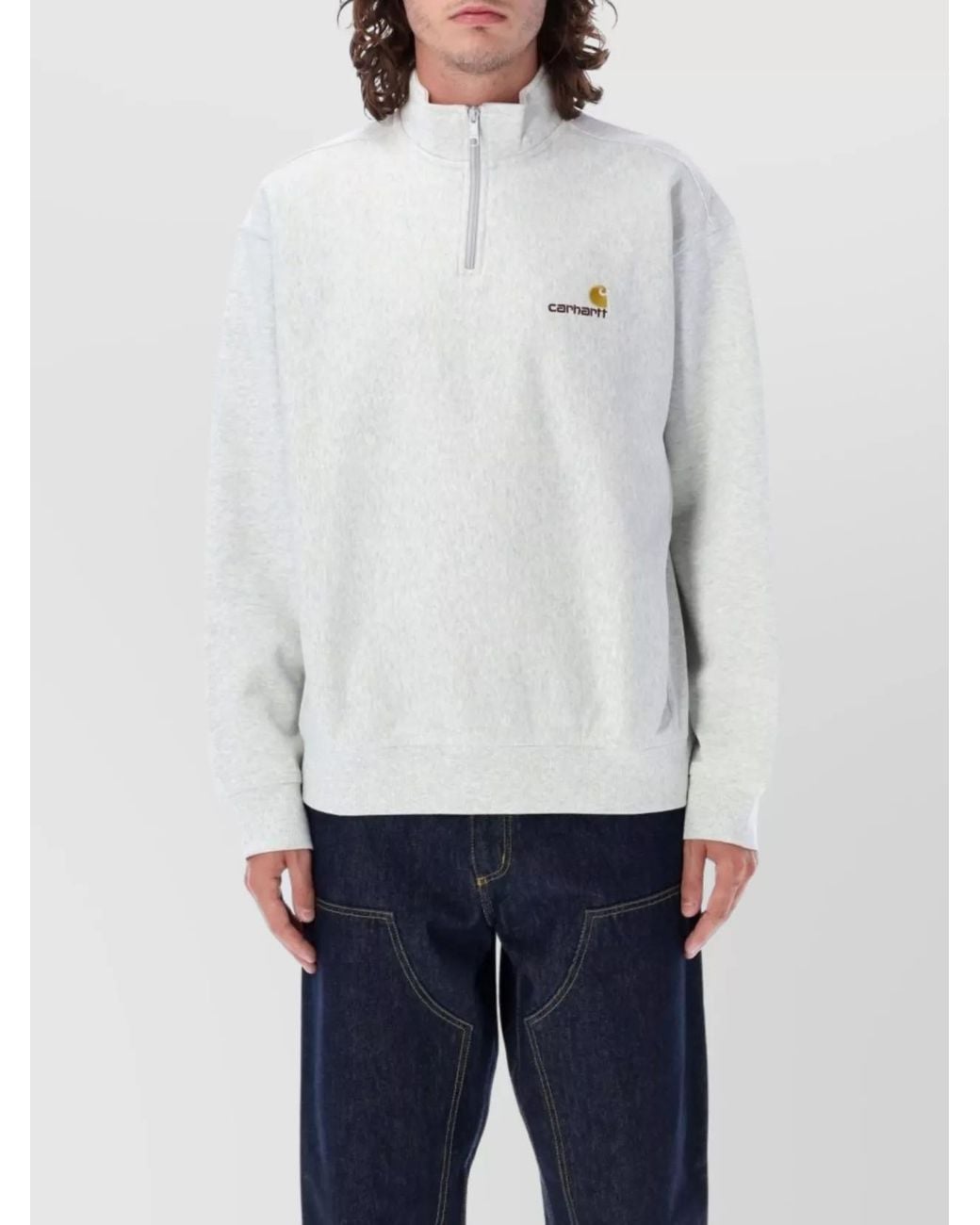 Carhartt White Plain Back Script Half Zip for men