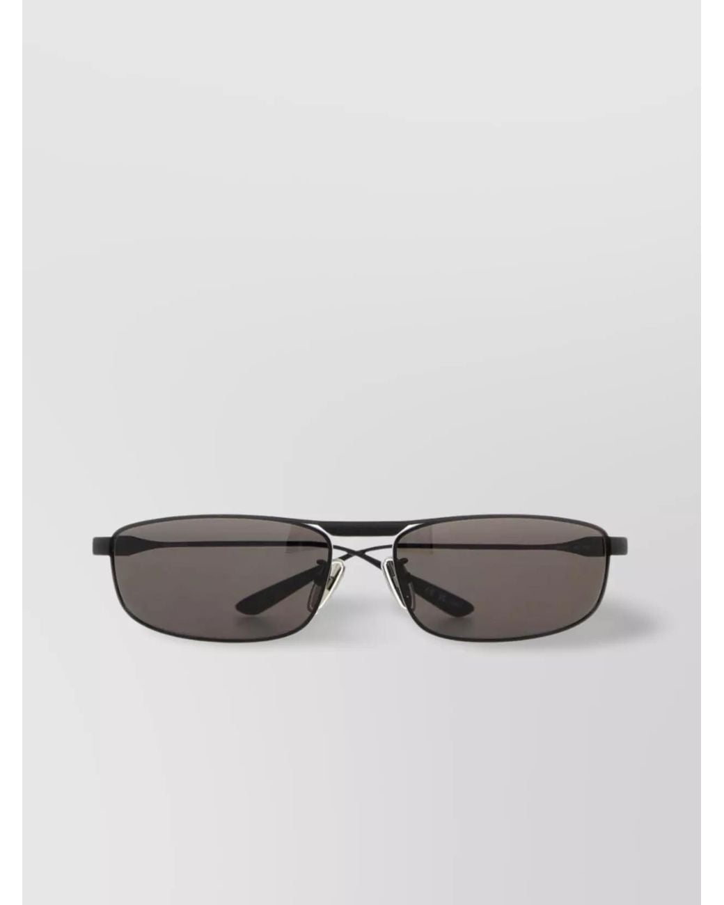 Balenciaga Gray Metal Rectangle Sunglasses