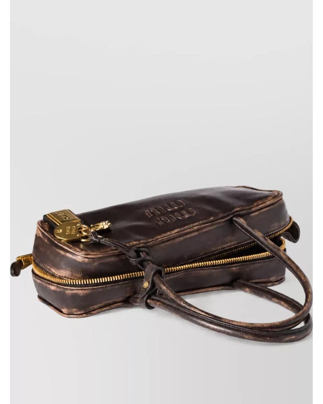 Miu Miu Brown Beau Nappa Leather Clutch Bag