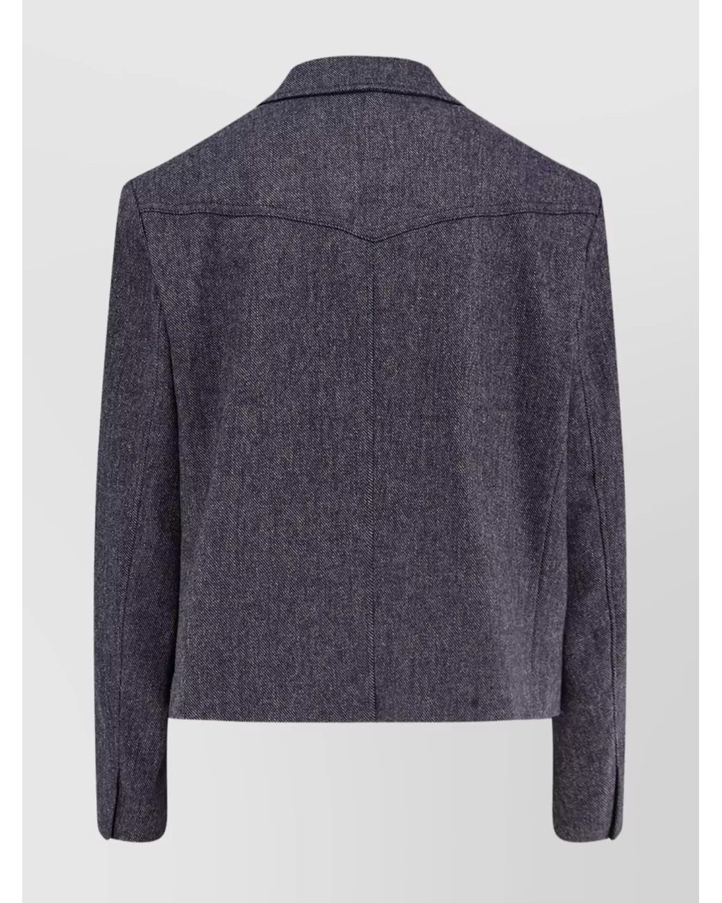 Boss Blue Double-Breasted Wool Blend Blazer With Peak Lapels
