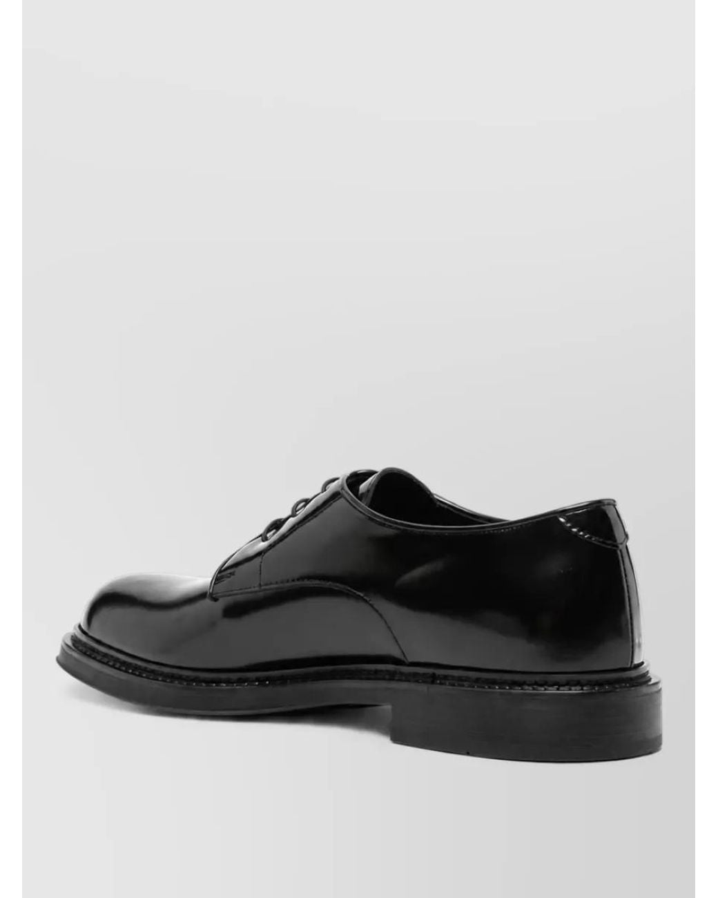 Emporio Armani Black Leather Panelled Derby Shoes for men