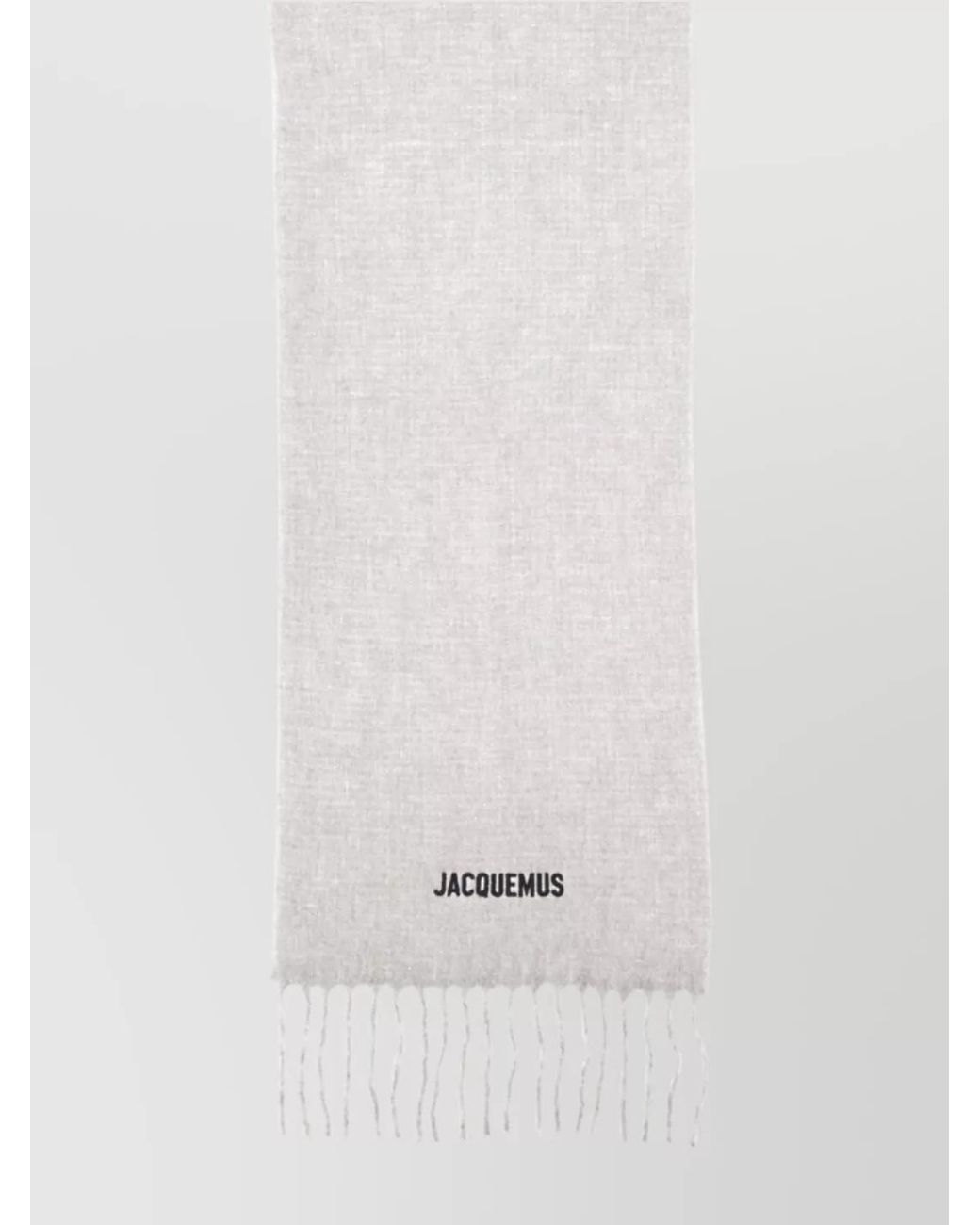 Jacquemus White Alpaca Wool Fringed Scarf