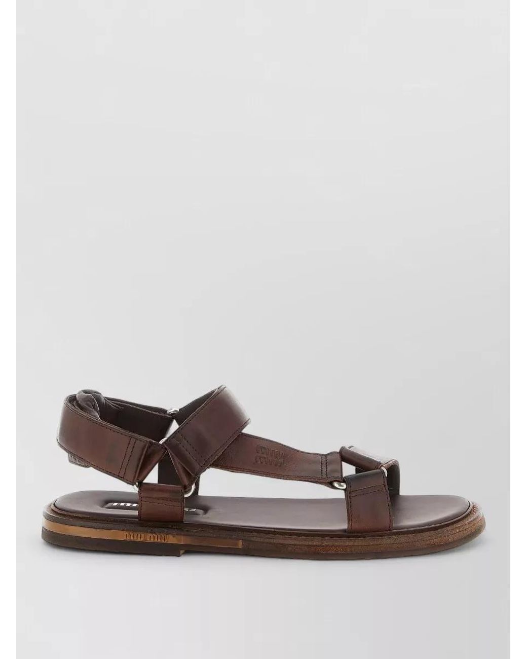 Miu Miu Brown Leather Sandals