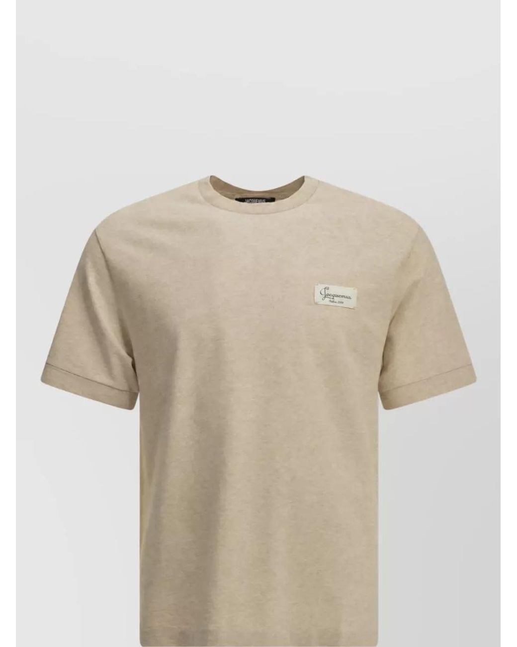 Jacquemus Natural Cotton Crew-Neck T-Shirt for men