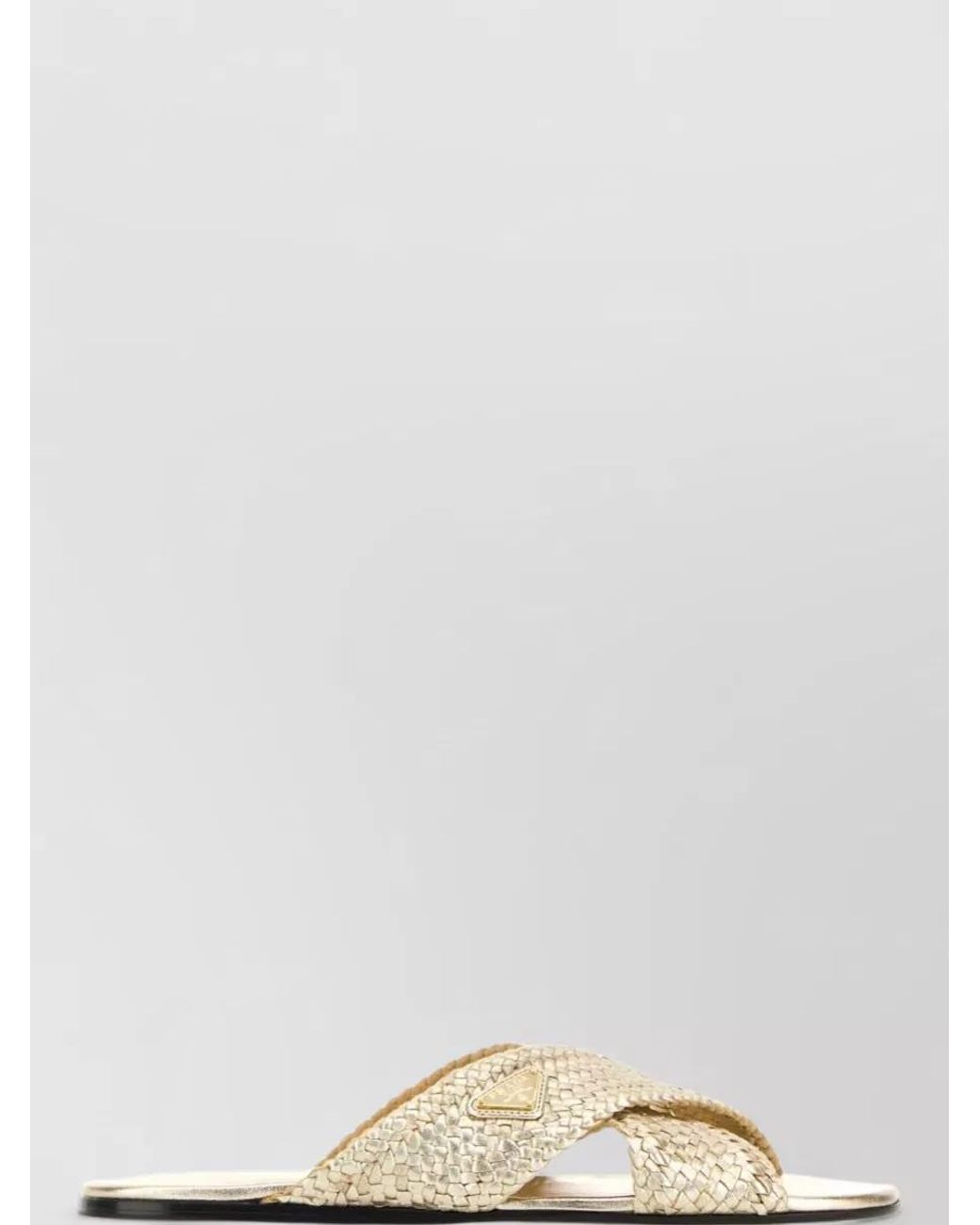 Prada White Leather Slippers