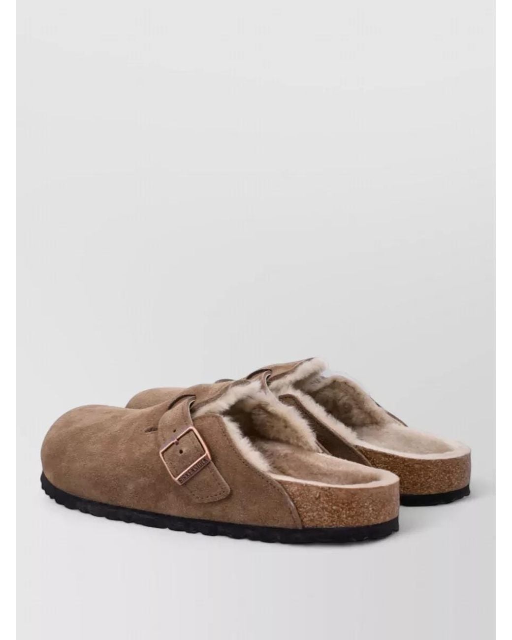 Birkenstock Brown Suede Shearling Mules