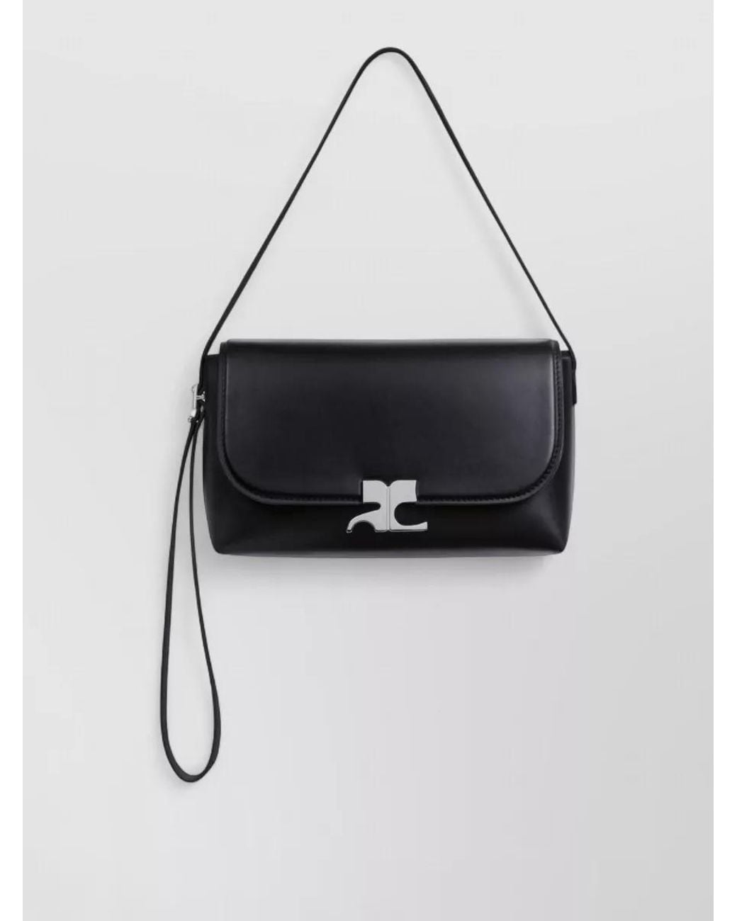 Courreges Black Na Leather Clutch Bag