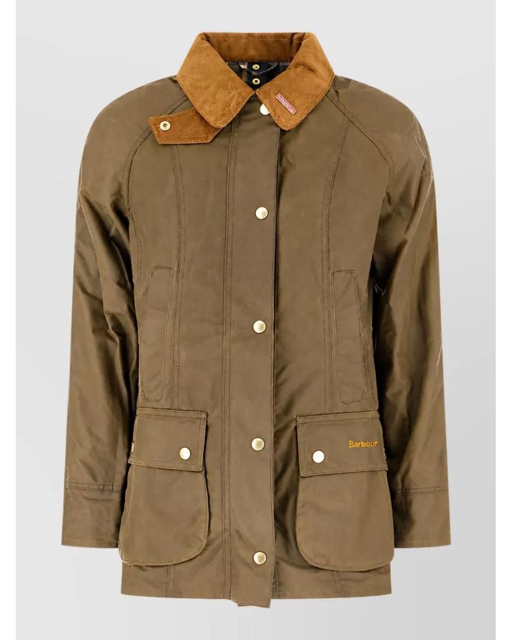 Barbour Green Waxed Cotton Single Breasted Coat