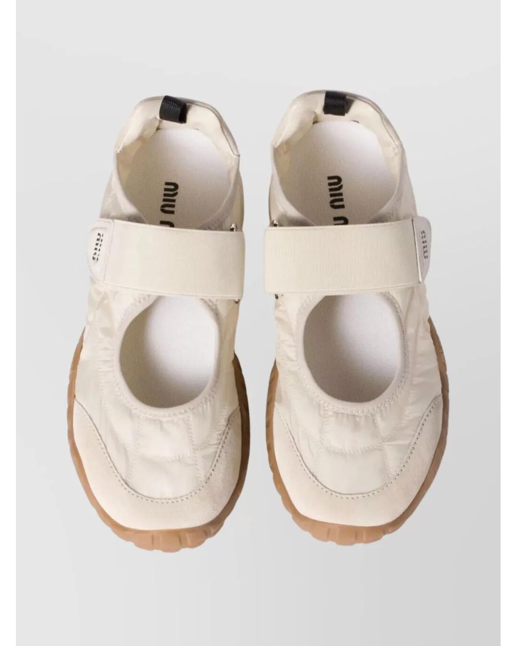 Miu Miu Metallic Technical Fabric Ballerina Shoes