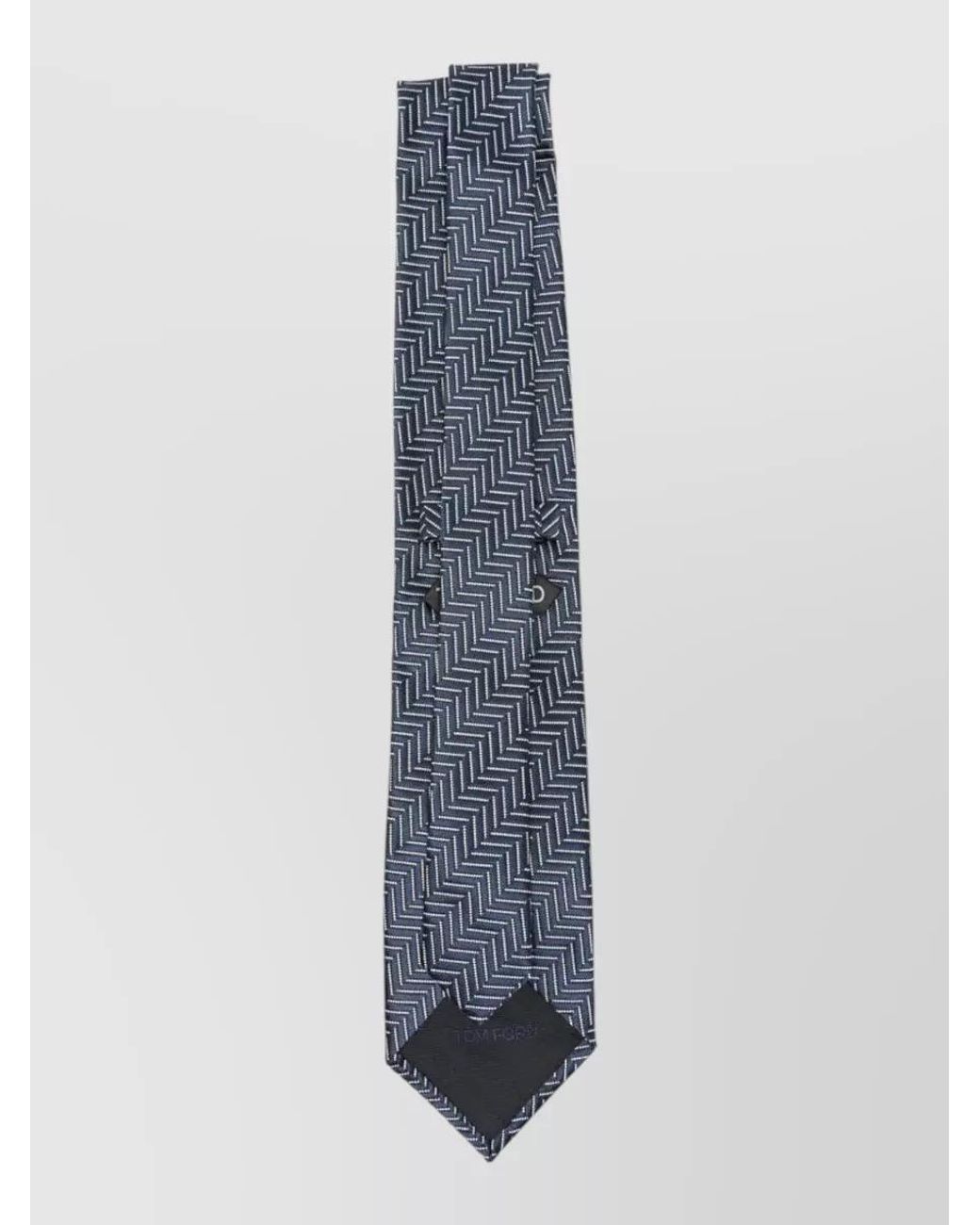 Tom Ford Blue Silk Geometric-Print Tie for men