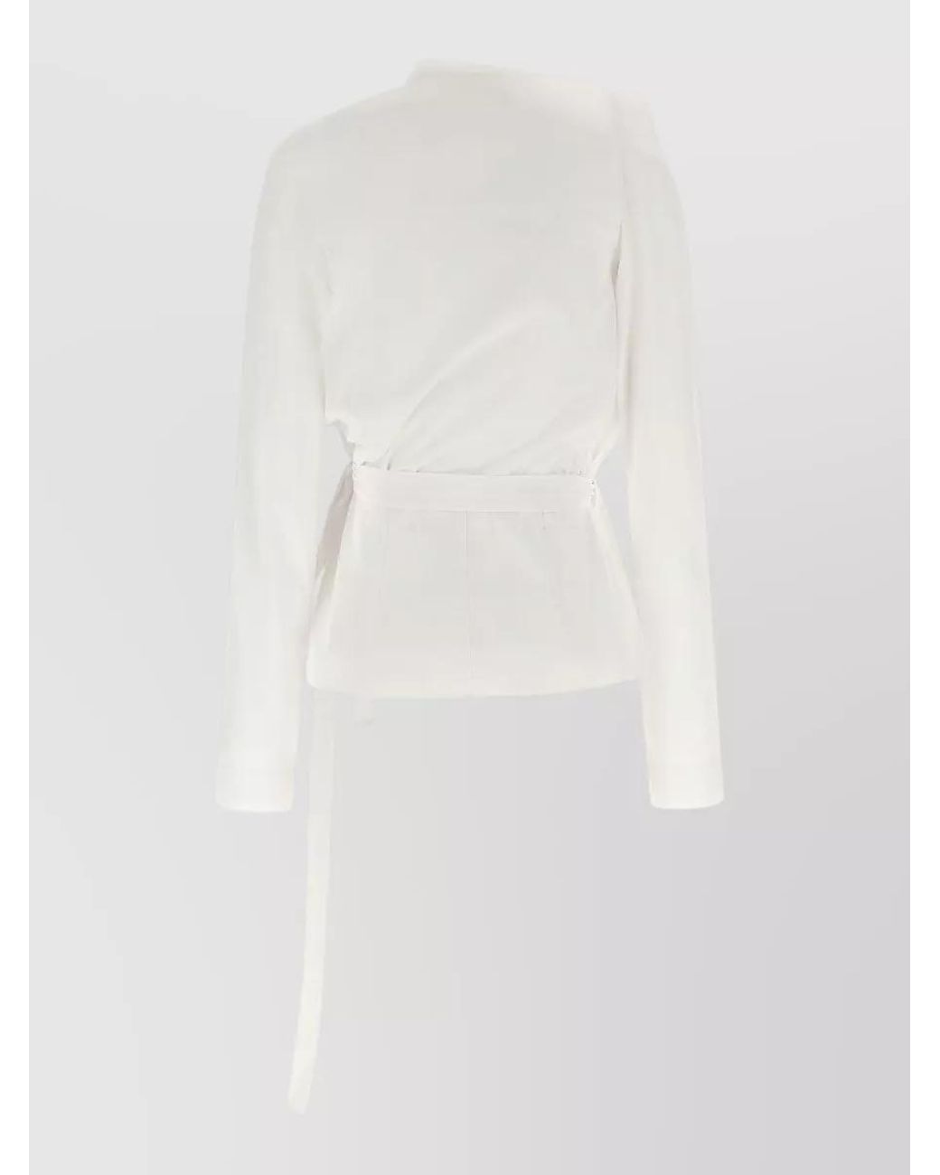 ARMARIUM White Cotton Asymmetric Wrap Long-Sleeve Shirt