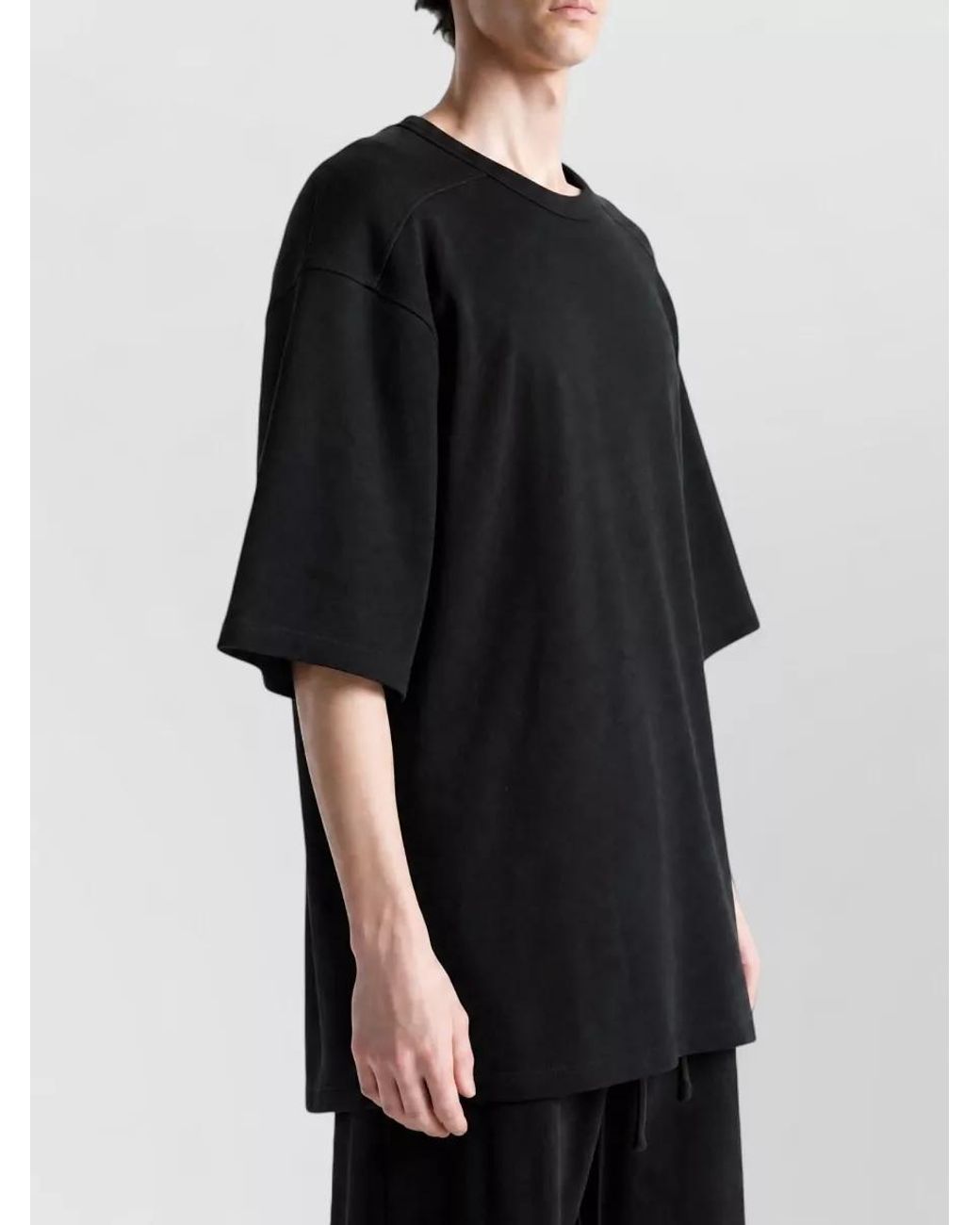 Rick Owens Black Cotton Crew Neck T-Shirt for men