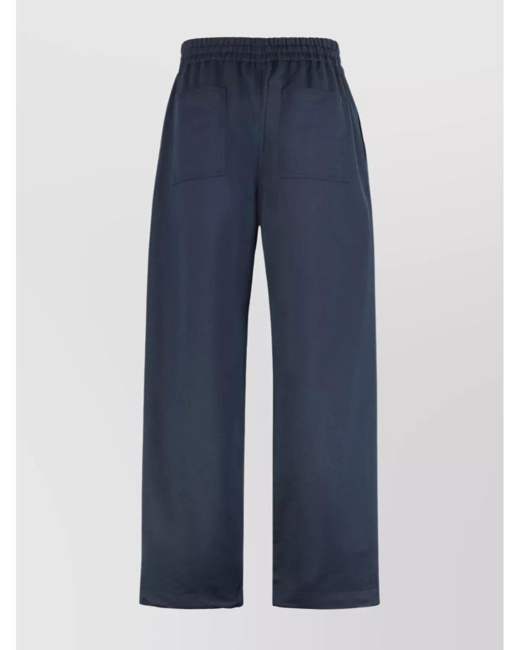 Bottega Veneta Blue Relaxed Wide-Leg Silk Cotton Trousers for men