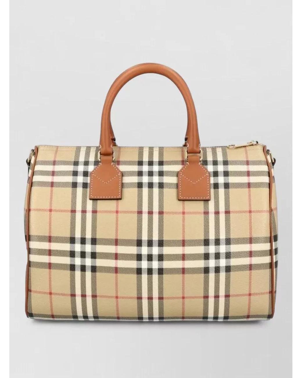 Burberry Metallic Check Medium Coated Canvas Bowling Bag
