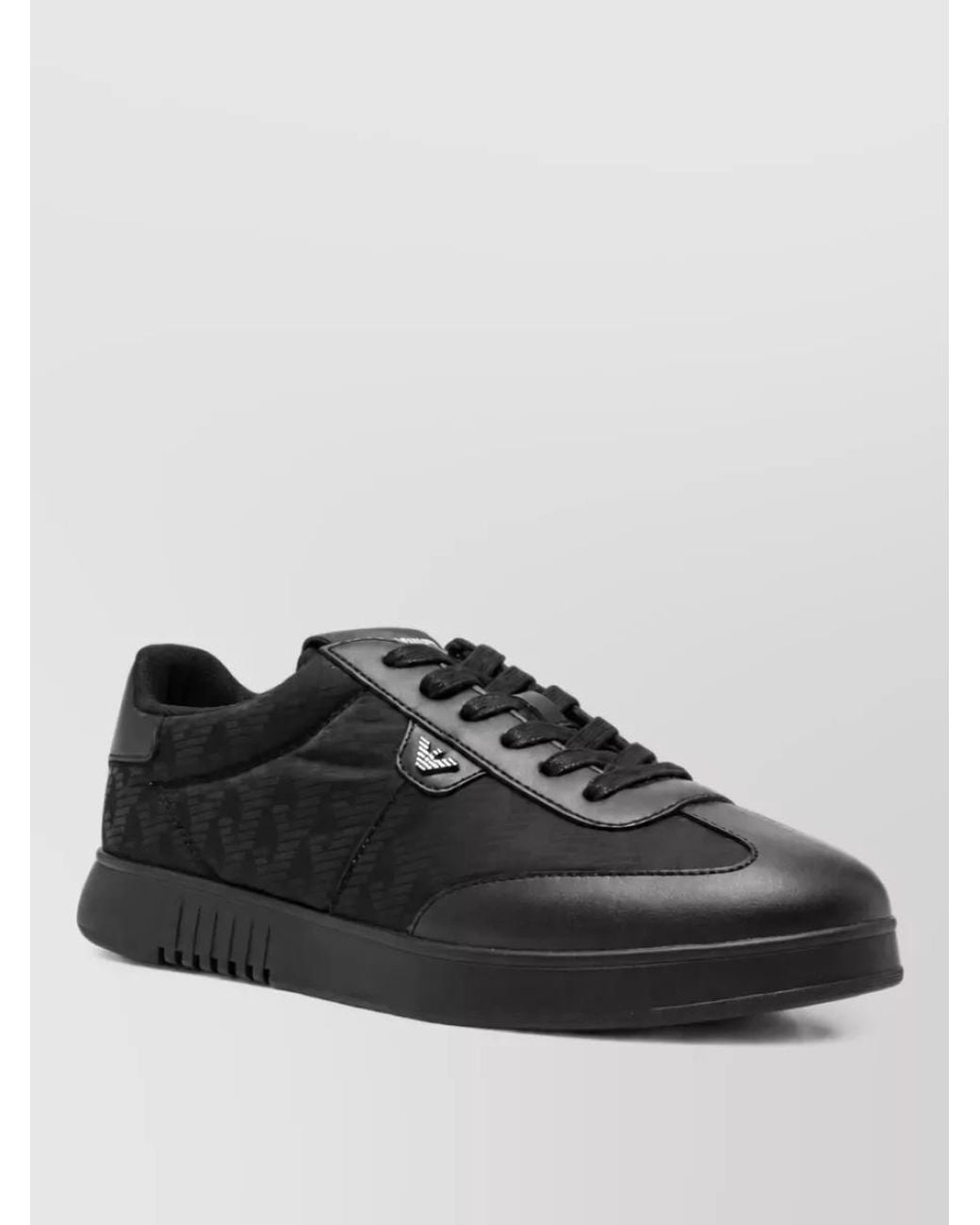 Emporio Armani Black Logo Lace-Up Sneakers for men