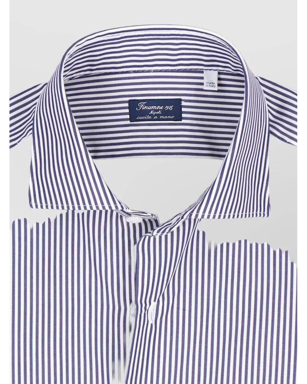 Finamore 1925 Blue Cotton Shirt for men
