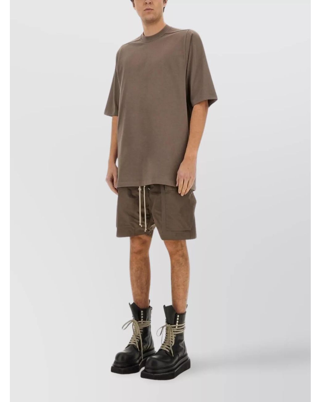 Rick Owens Brown Cotton Oversized T-Shirt for men