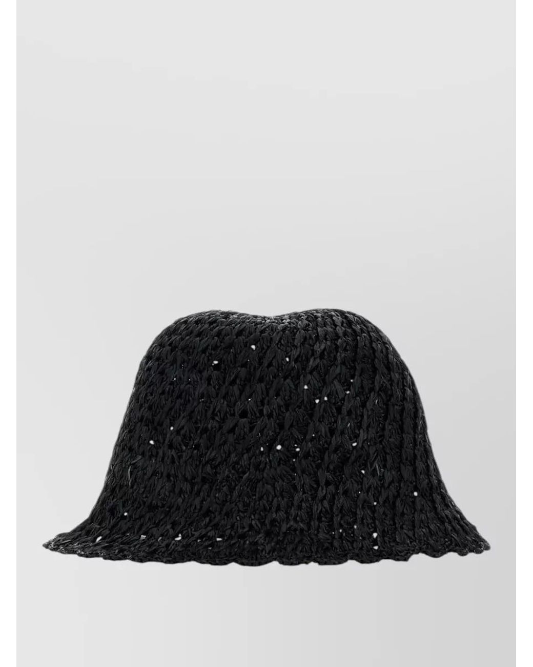 Helen Kaminski Black Raffia Bucket Hat