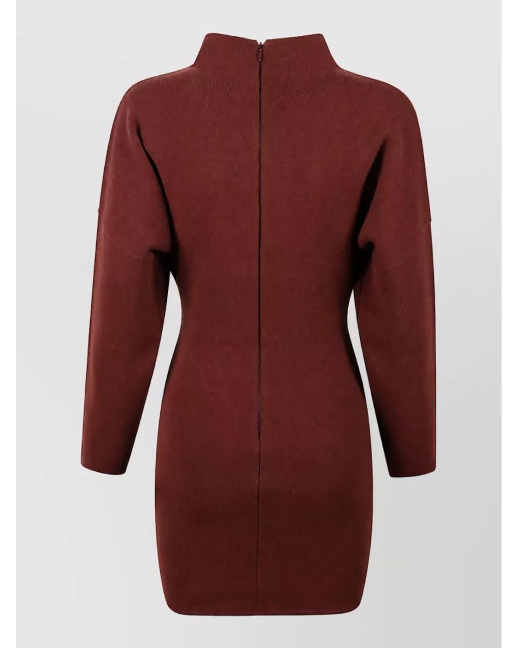 Max Mara Red Fine-Knit Knitted Dress