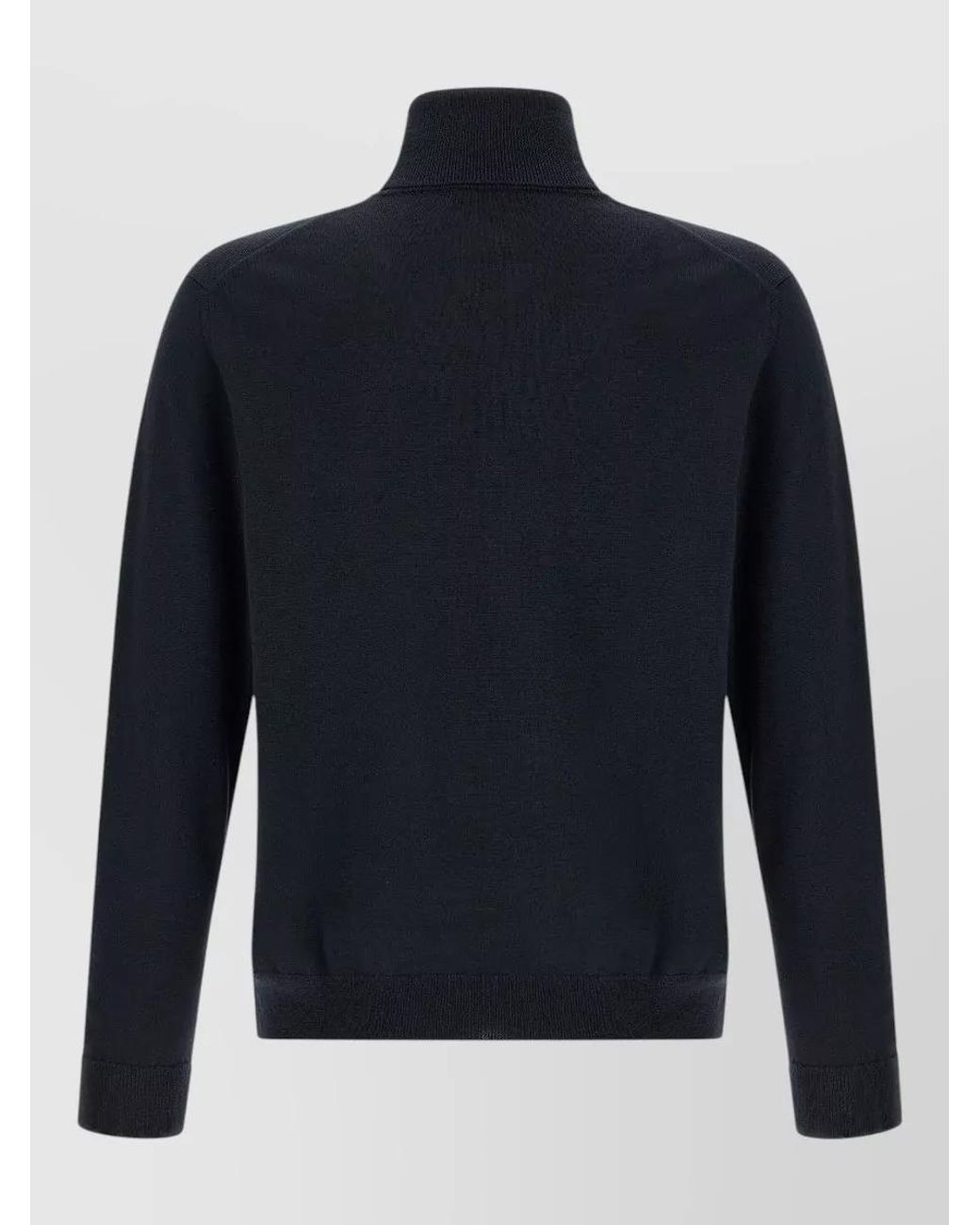 Zanone Blue Virgin Wool Ribbed Turtleneck Sweater for men