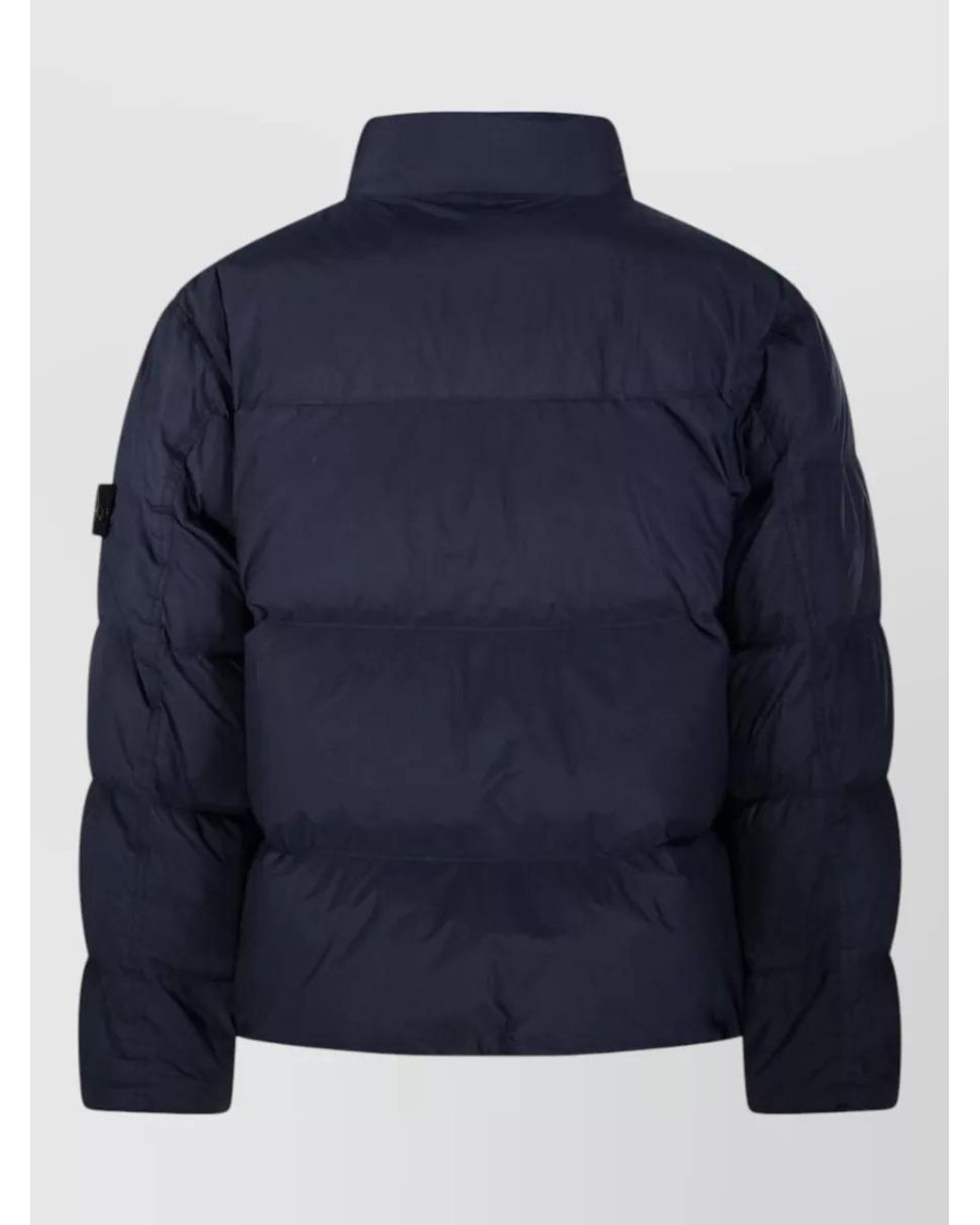 Stone Island Blue Quilted High-Neck Puffer Jacket for men
