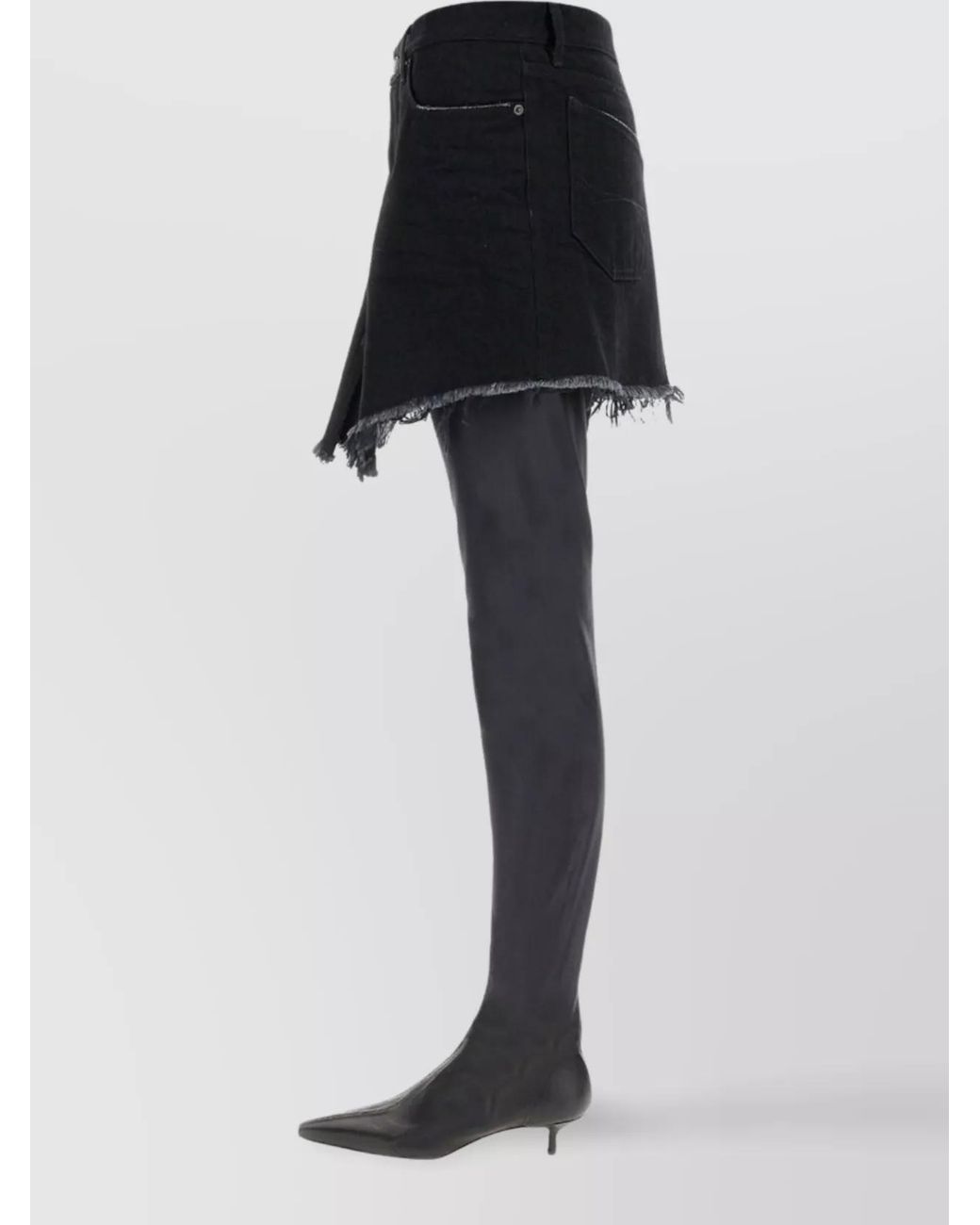 Balenciaga Black Denim Mini High-Waisted Skirt