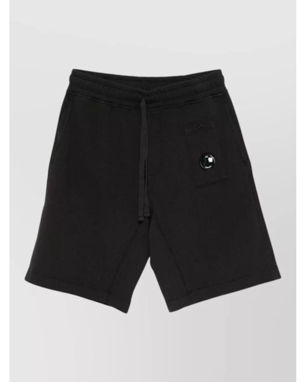 C P Company Black Cotton Cargo Shorts for men