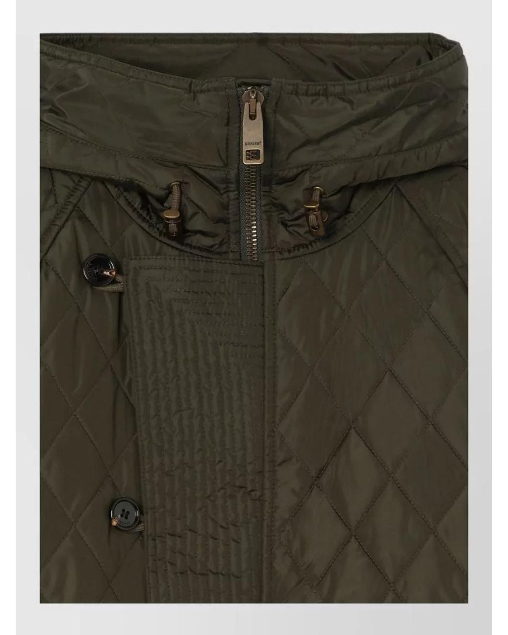 Burberry Green Quilted Hooded Puffer Jacket for men