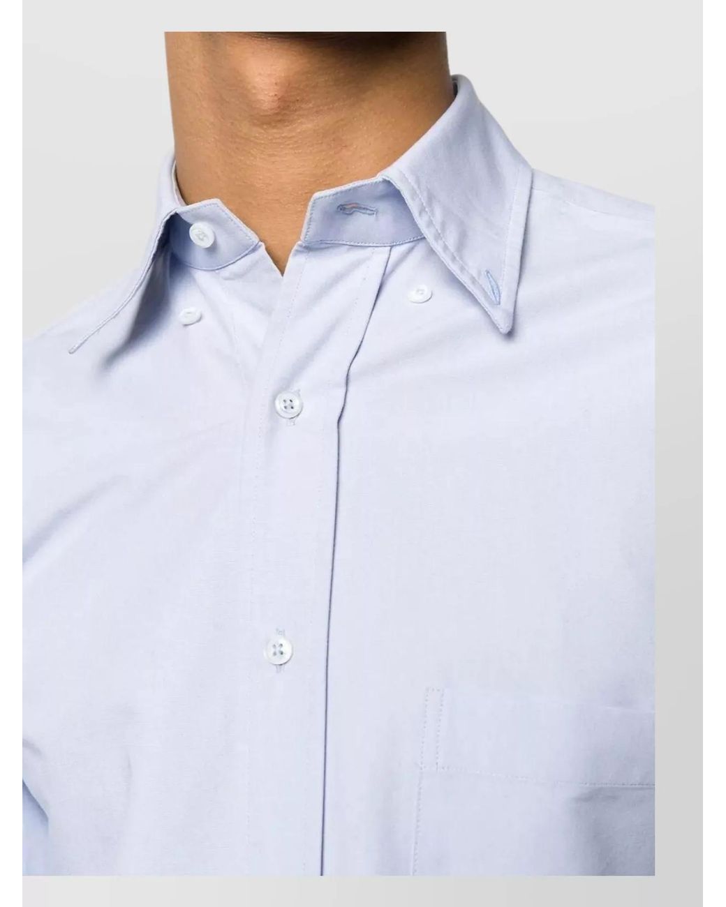 Thom Browne Blue Cotton Oxford Classic-Fit Shirt for men