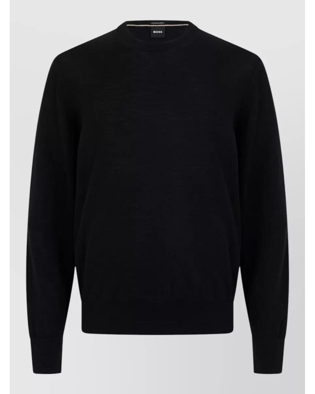 Boss Black Virgin Wool Crew Neck Sweater for men