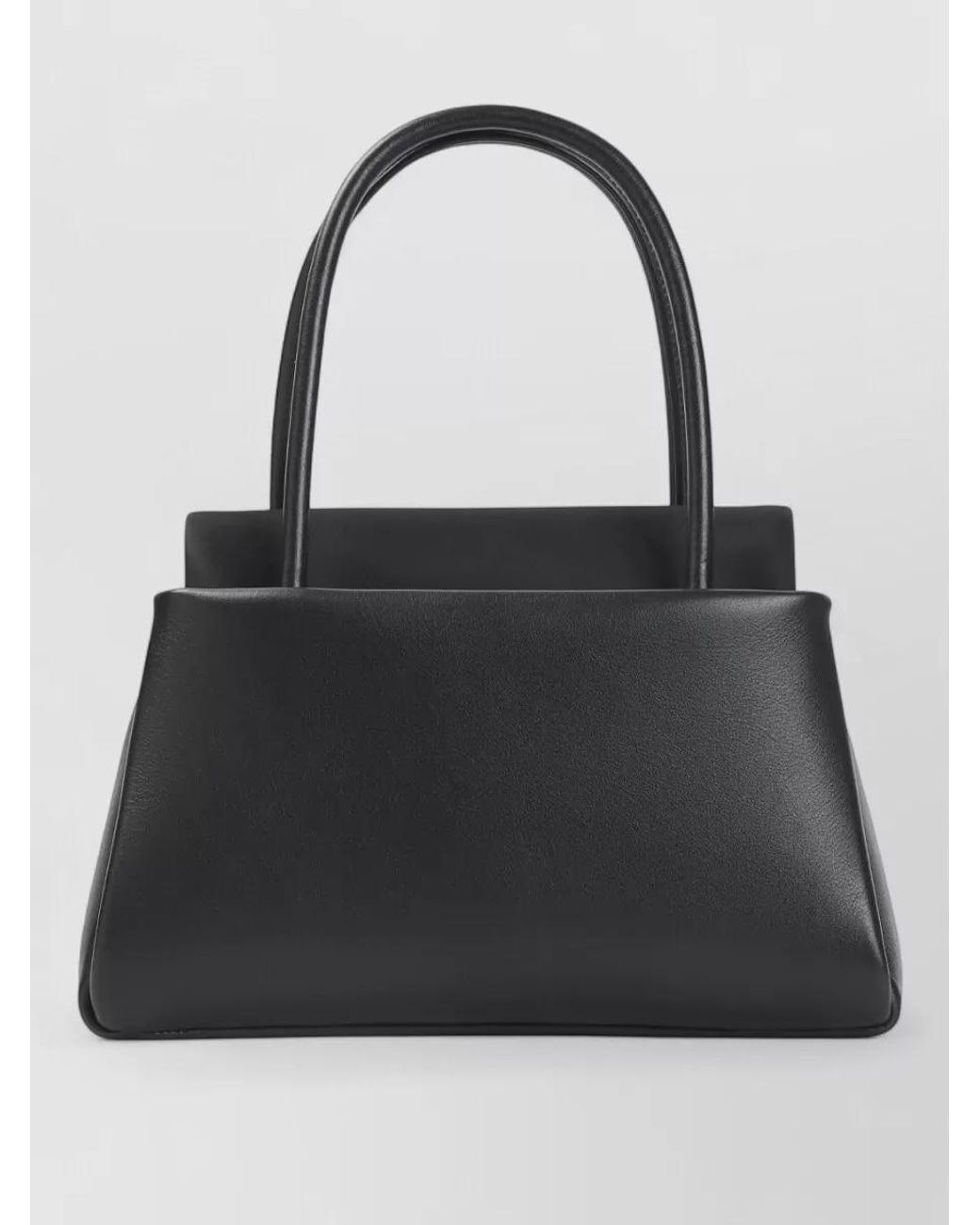 Prada Black Triangle Leather Tote Bag