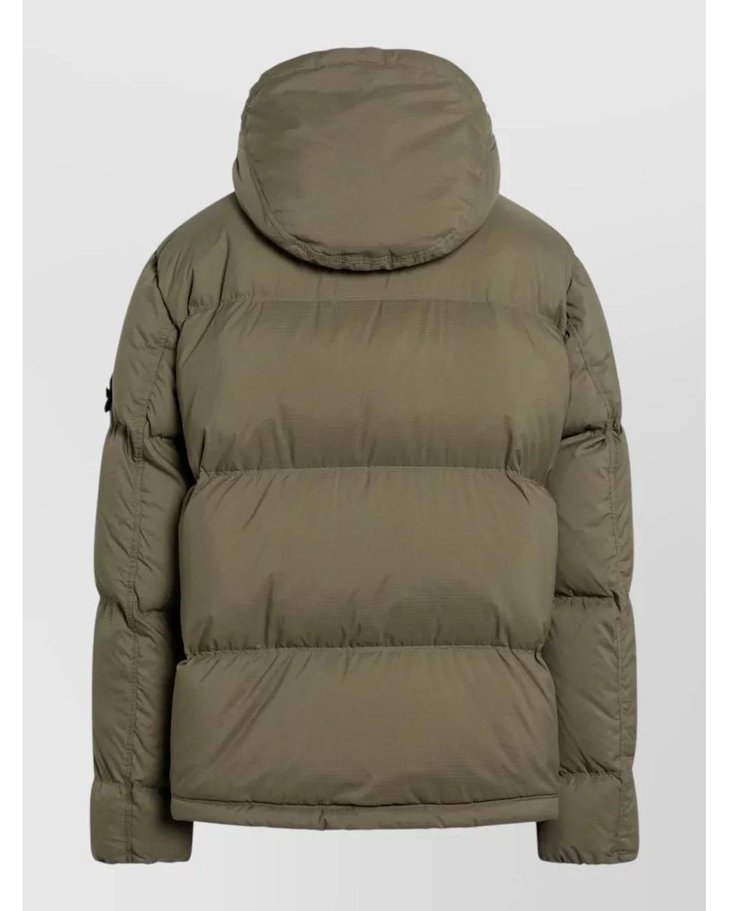 Stone Island Green Ripstop Hooded Puffer Jacket for men