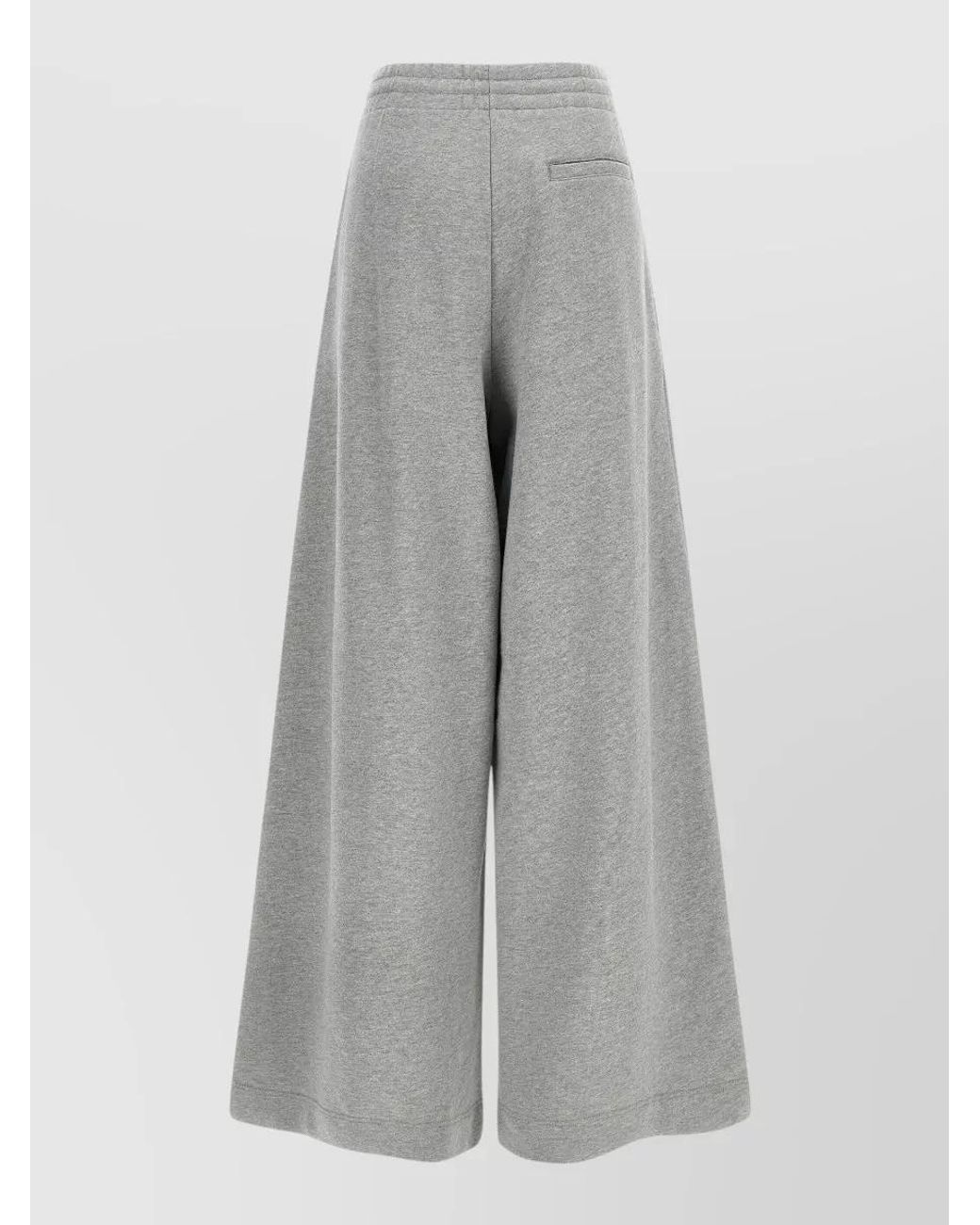 Dries Van Noten Gray Cotton Melange Mid-Rise Wide-Leg Lounge Pants