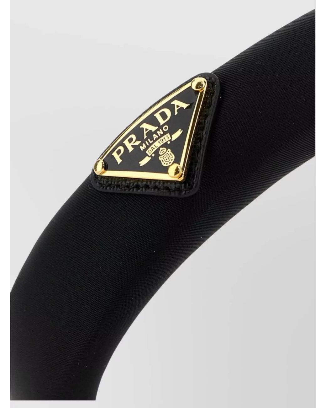 Prada Black Nylon Headband-Tone Hardware
