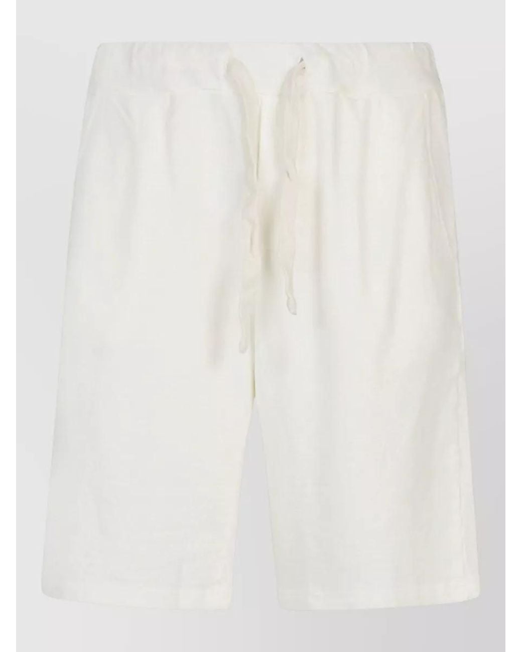 Original Vintage White Linen Blend Chino Shorts for men