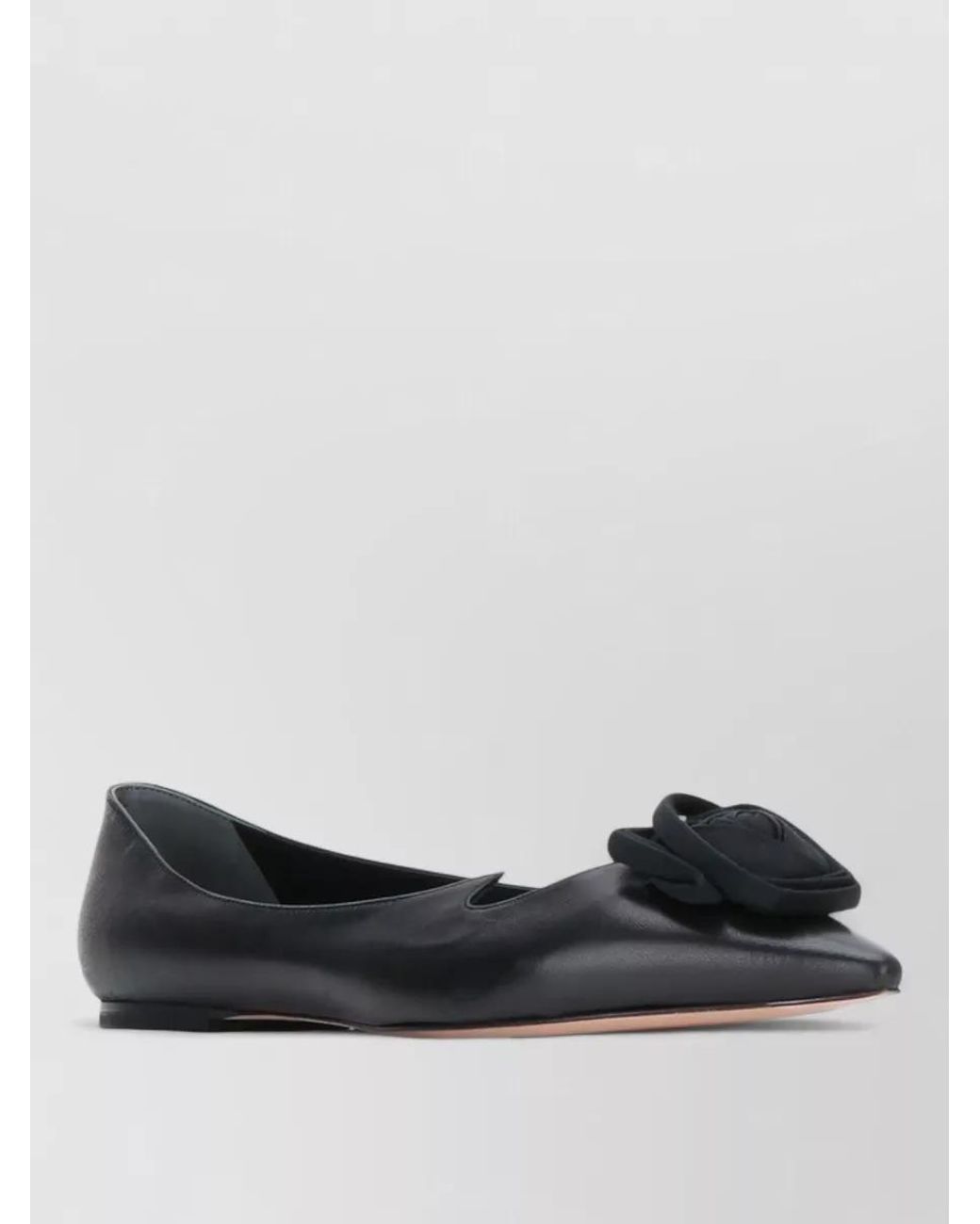 Roger Vivier Black I Love Vivier Rose Ball Ballerina Shoes