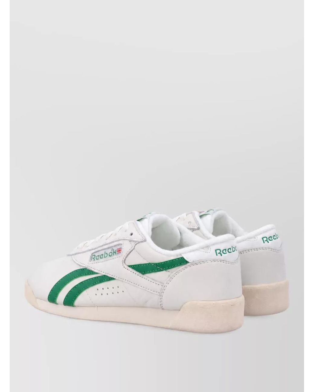 Reebok White Leather Lace-Up Shoes