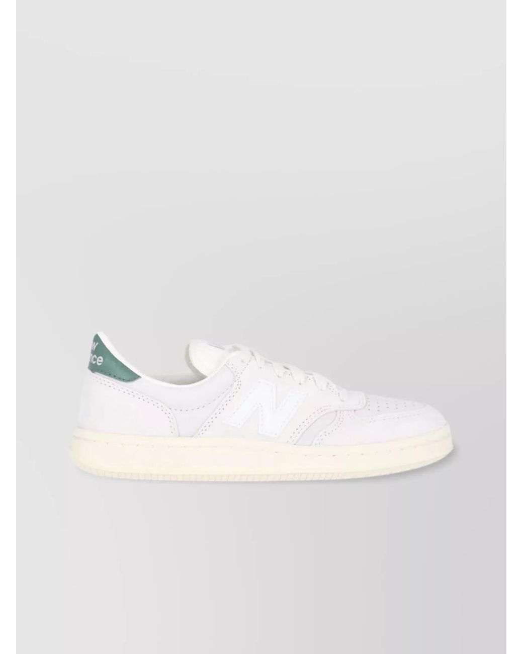 New Balance White Leather Low-Top Sneakers