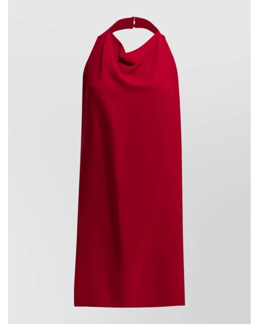 Valentino Red Silk Draped Midi Dress