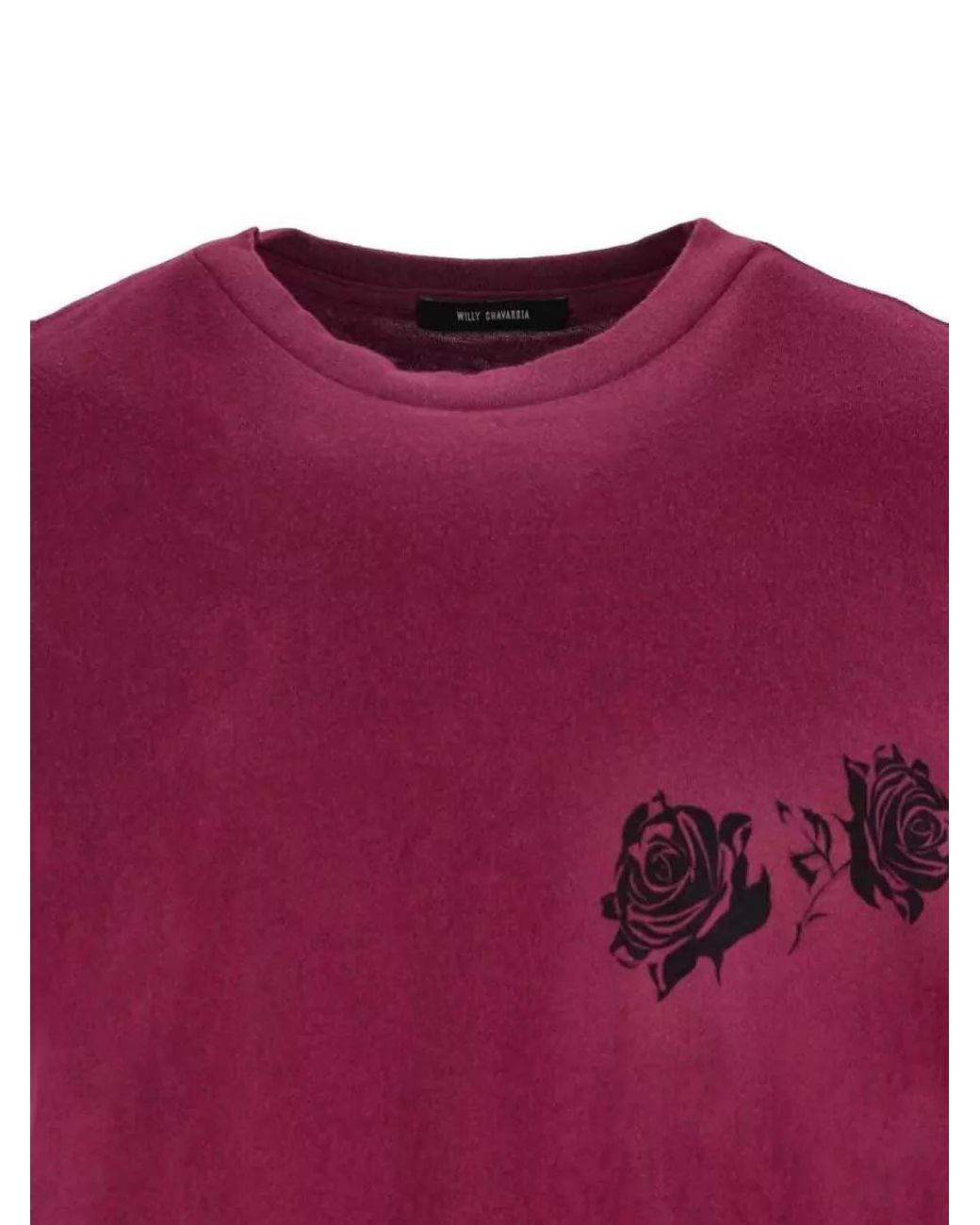 Willy Chavarria Red Cotton Short-Sleeve T-Shirt for men