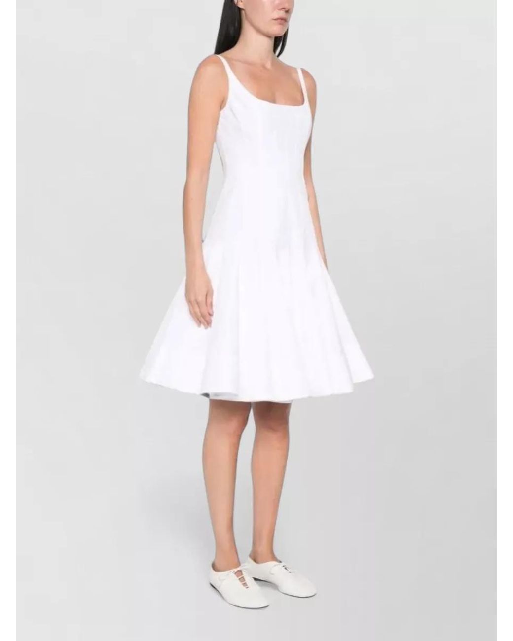 Jacquemus White Cotton Sleeveless Flared Mini Dress