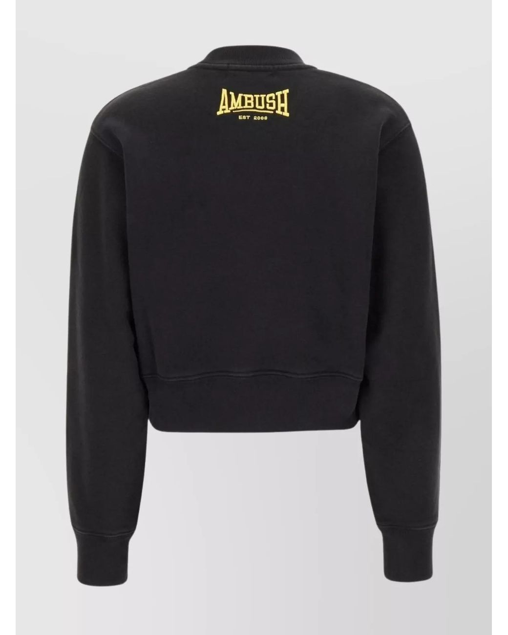 Ambush Black Cropped Cotton Logo-Embroidered Sweatshirt