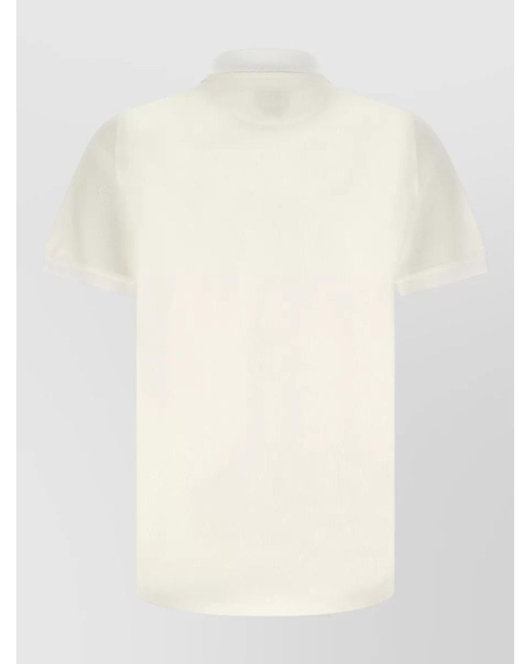 Fendi Natural Cotton Piqué Short-Sleeve Polo Shirt for men